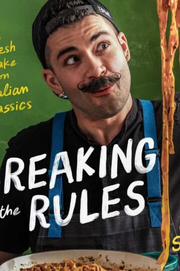 The cover of the Breaking the Rules Cookbook with Joe Sasto on the front.